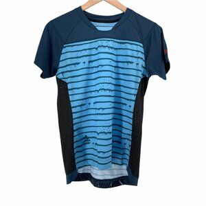 Zimtstern heritage blue french navy striped short sleeve soccer jersey small